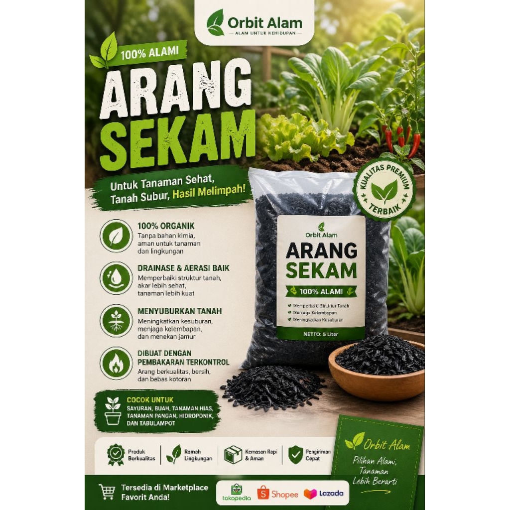 Promo Media Tanam Arang Sekam 1kg