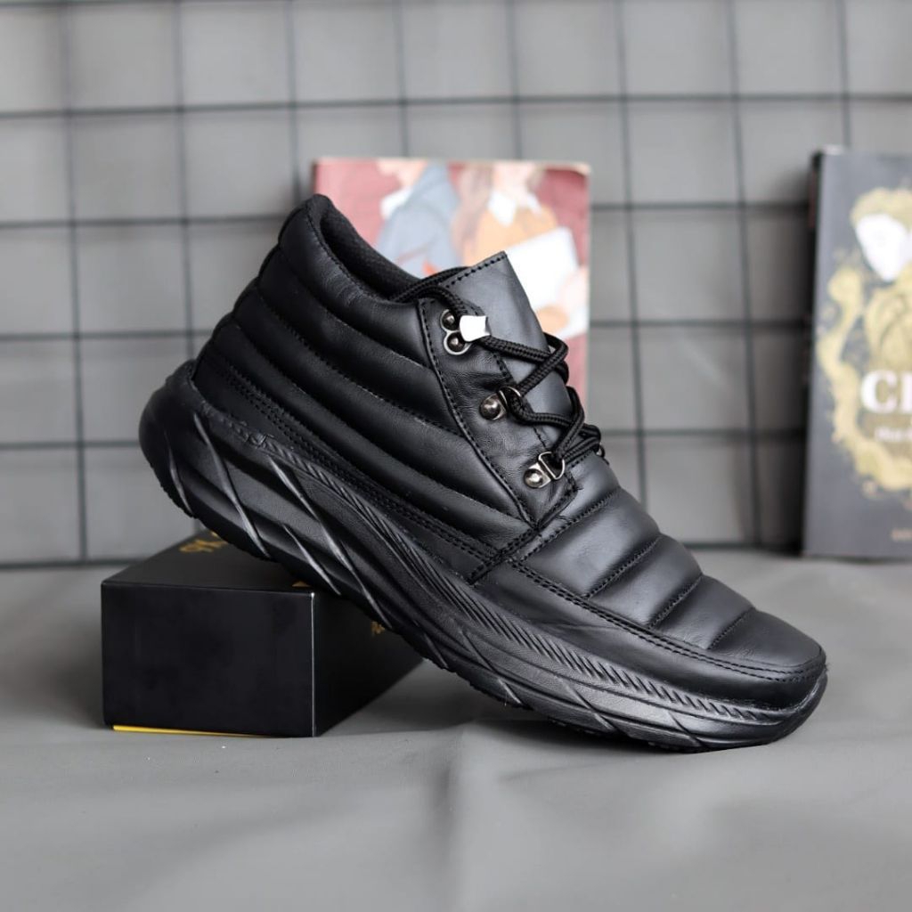 SEPATU KASUAL BOOTS PRIA - SNEAKER BOOTS PU LEATHER