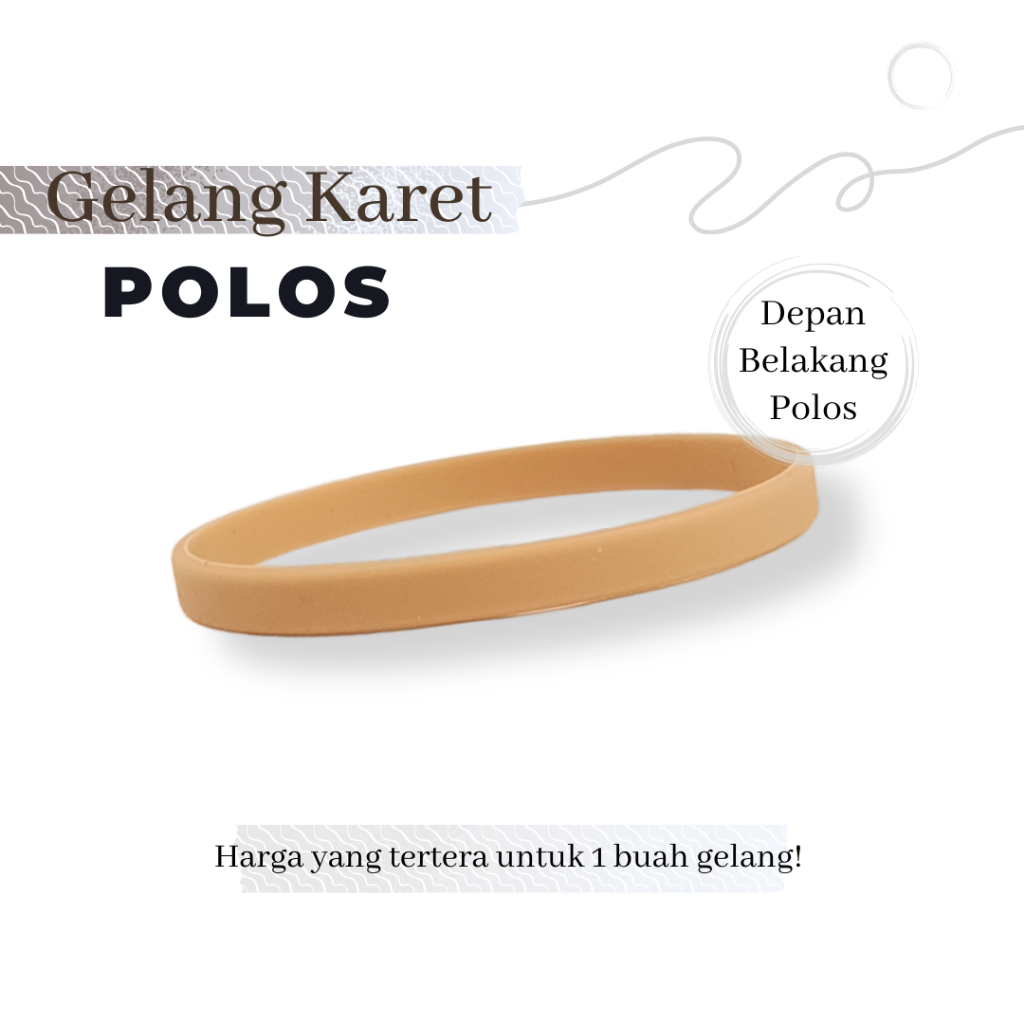 Gelang Tangan Pria / Gelang Karet Distro Polos Kecil - Bracelet Rubber Kasual Sport