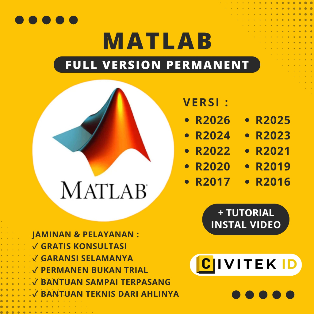 Software MATLAB R2026 R2025 R2024 R2023 2022-2016 Full Version - Aplikasi Komputasi Teknik Win