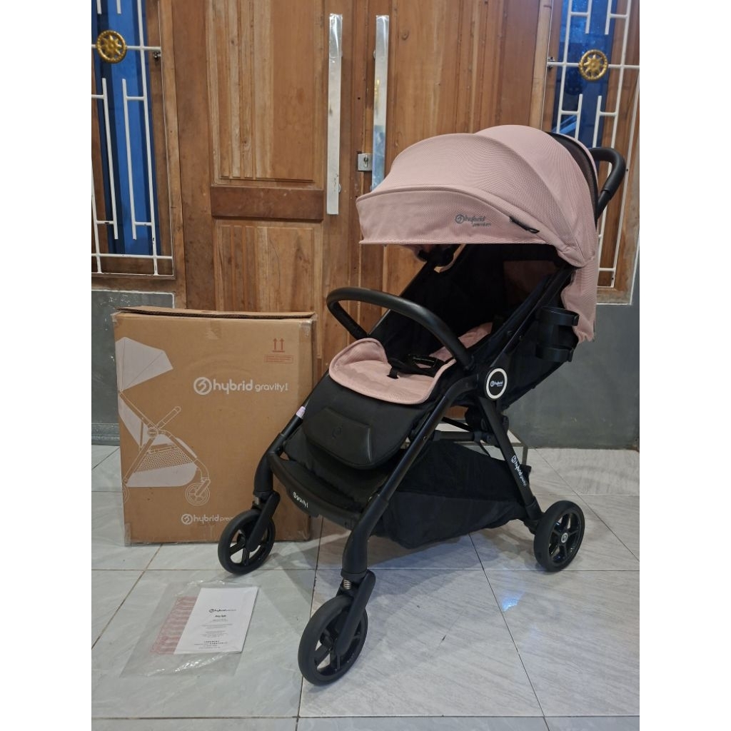Stroller hybrid premium gravity pink blus preloved