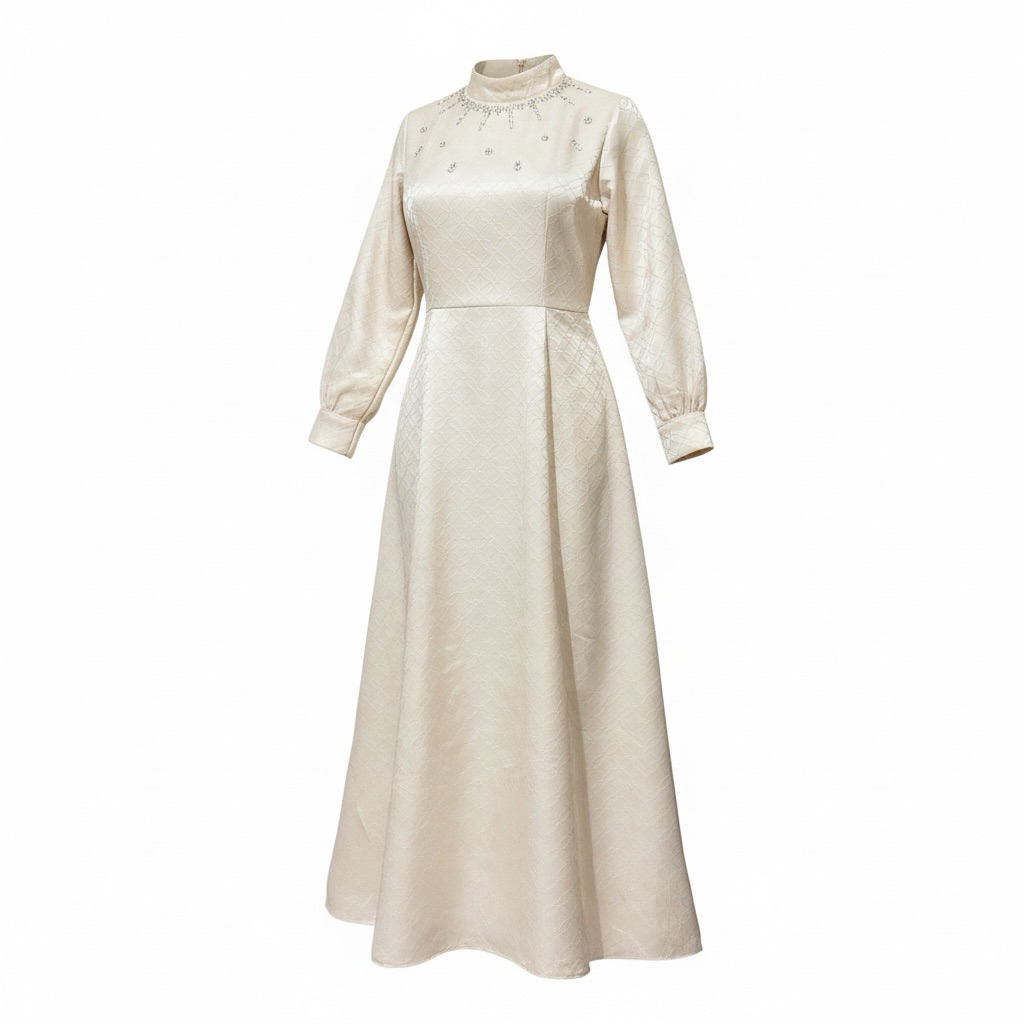 Preloved Maharani Dress Ivory | Gamis Mewah | Elegant Dress Payet