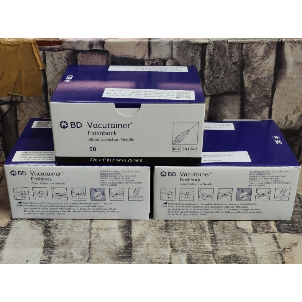 BD Vacutainer Flashback 22GA Jarum Vacutainer BD 22G Blood Collection Original