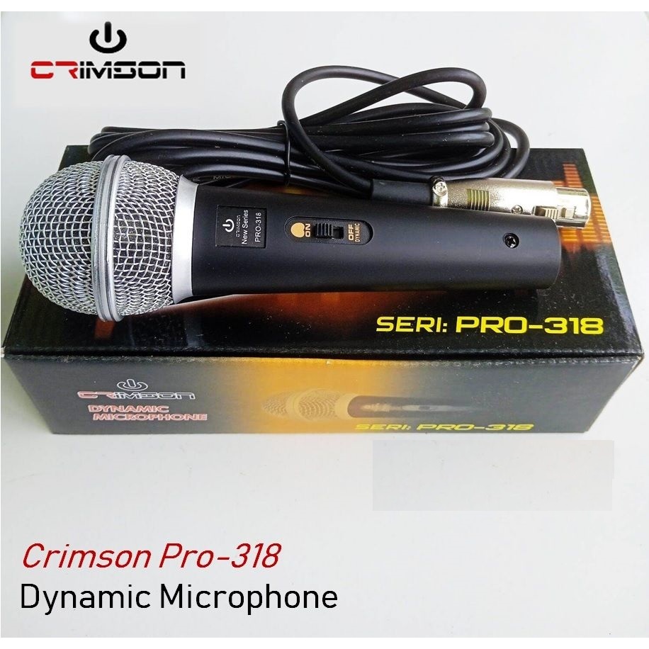Mic Kabel HUZLER CRIMSON PRO 318 Dynamic Microphone Vocal Suara jernih dan bersih