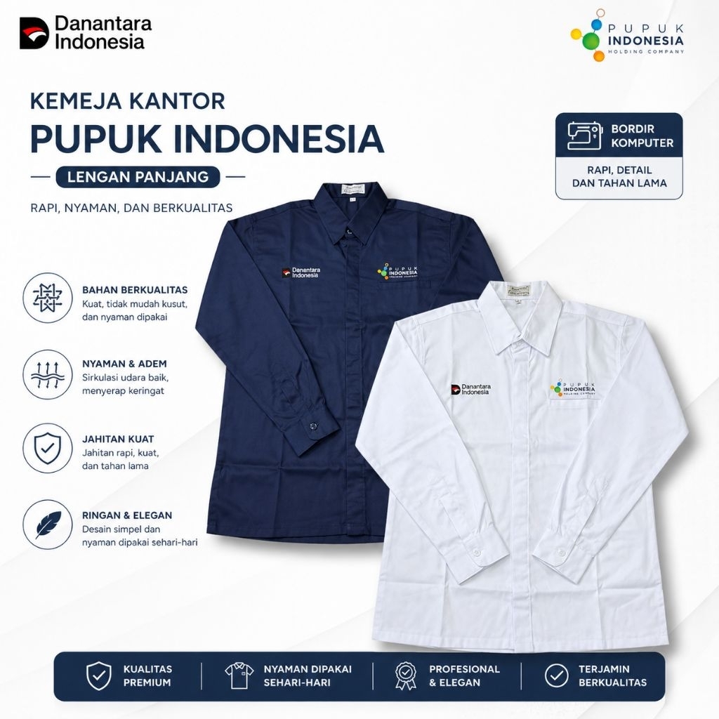 Kemeja Danantara Pupuk Indonesia Full Bordir