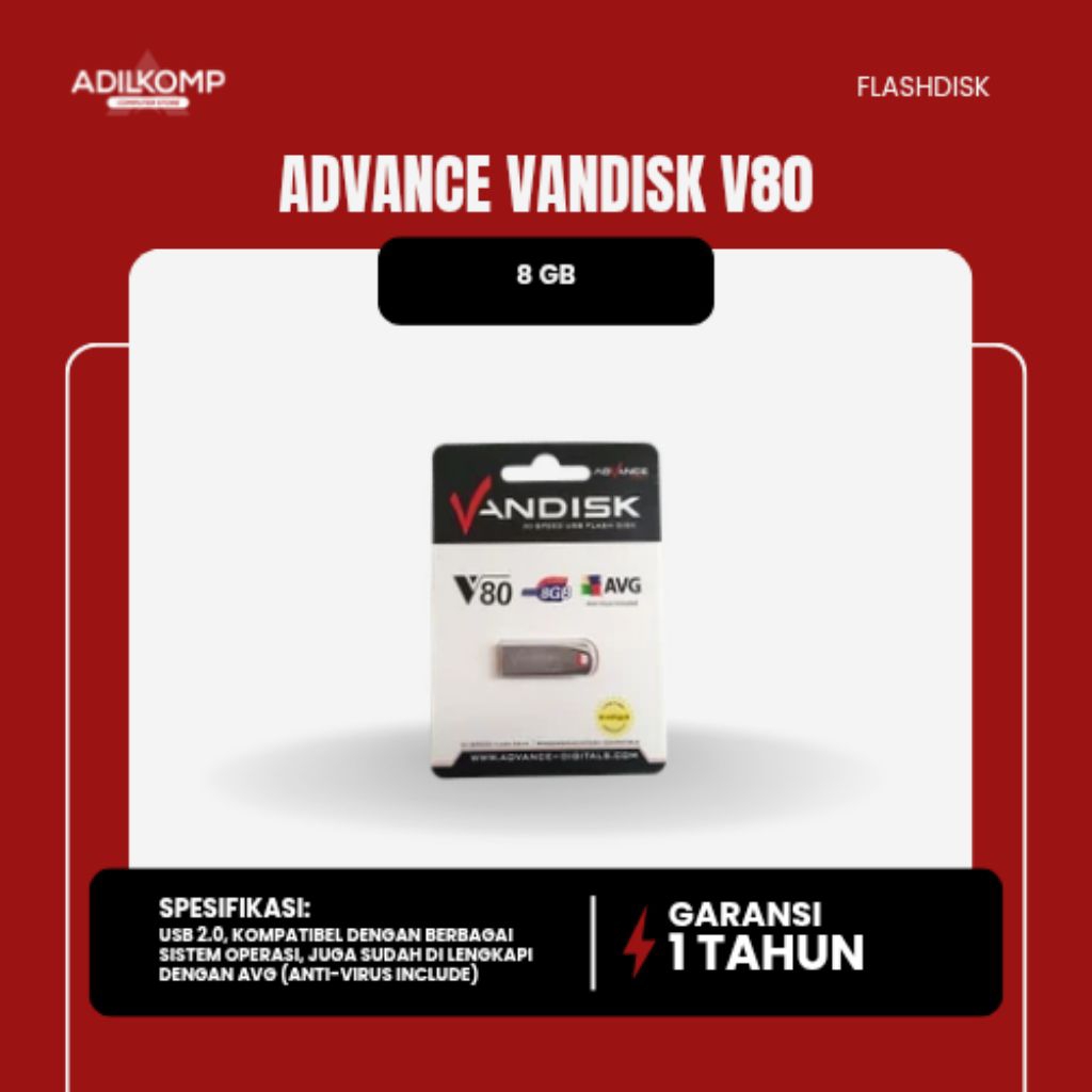 FLASHDISK ADVANCE VANDISK 8GB V80
