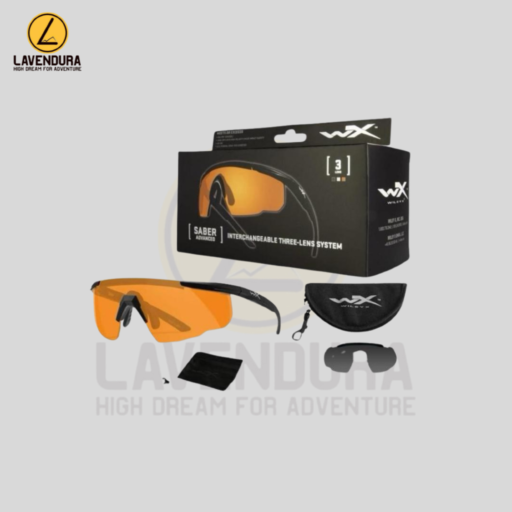 Kacamata Wiley X Saber Advanced Original Wiley X Saber Advance 3 Lens Kit Grey-Clear-Rust Lens-Matte