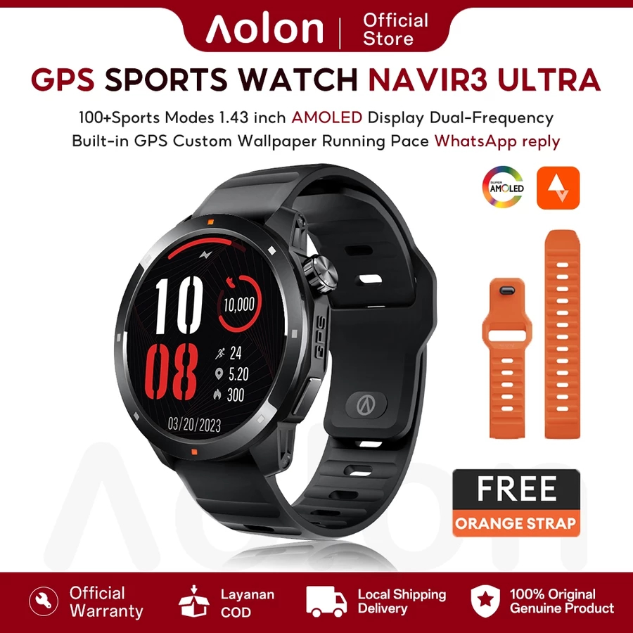 Aolon Navi R3 Pro Smart Watch GPS Tracking Map Bluetooth Call SOS IP68 Waterproof 100+ Sports Modes