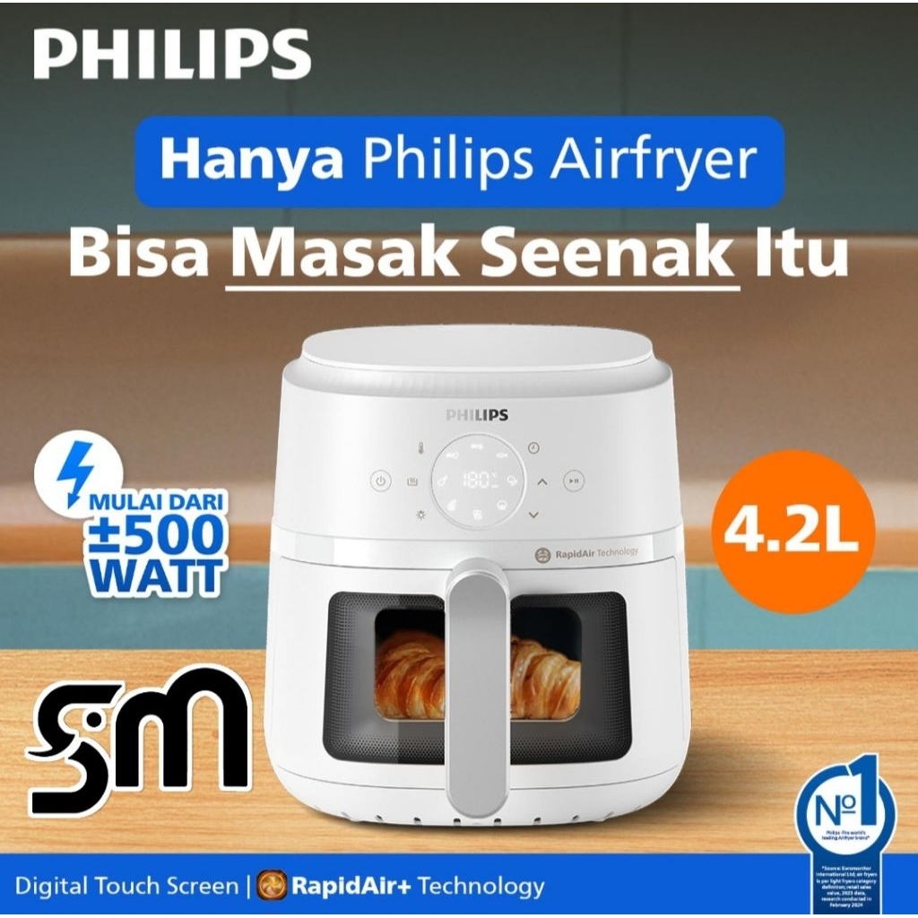 Philips NA221/10 Air Fryer Digital 4,2L Putih - 9 Program Masak