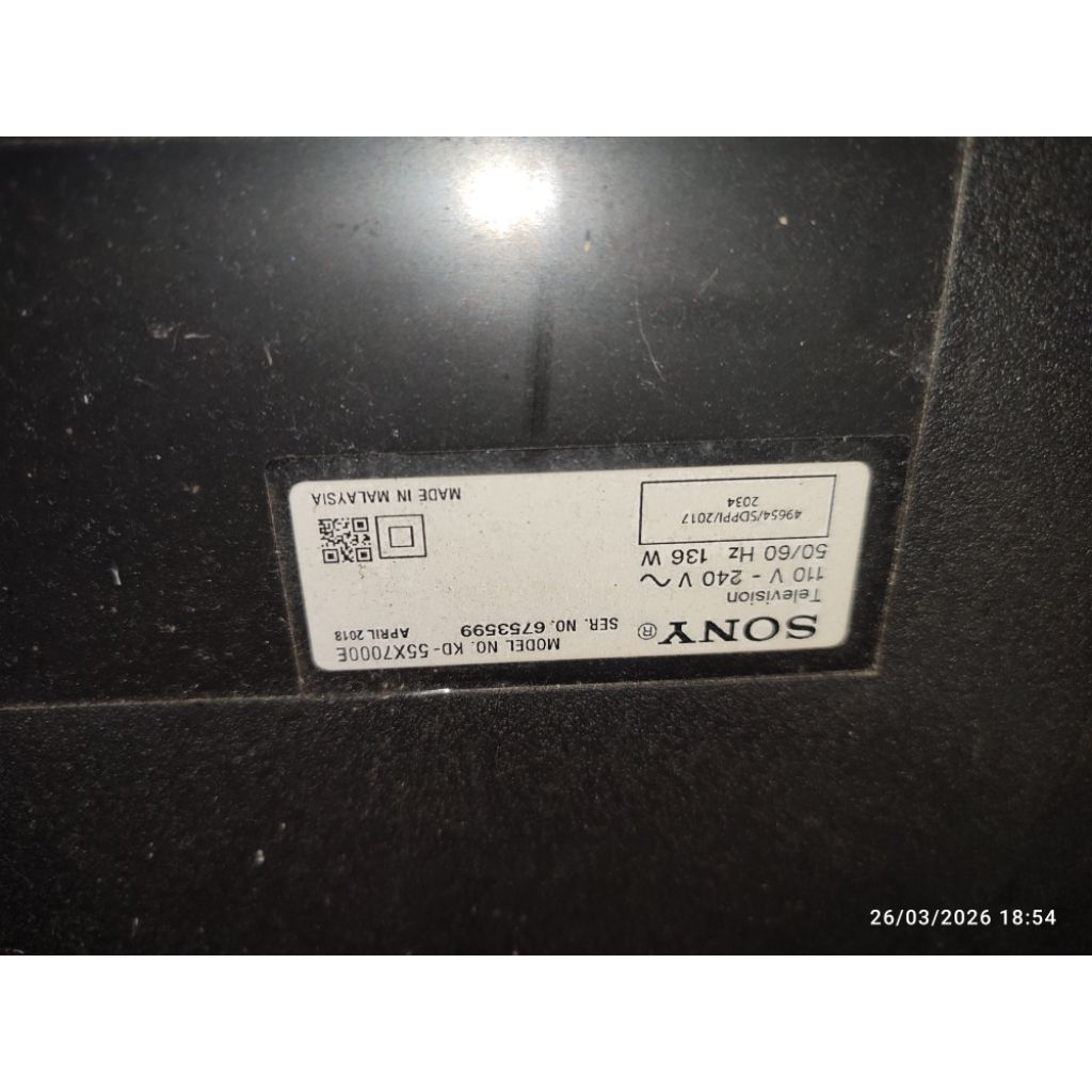 part tv sony 55 inch seri KD-55x7000e
