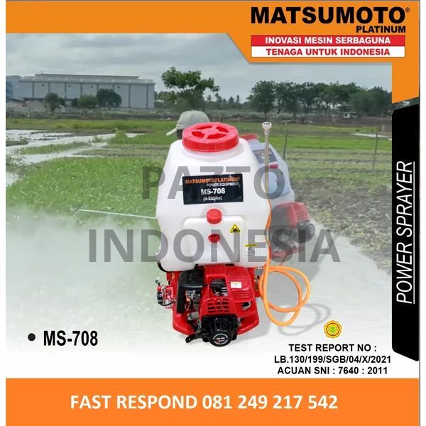 Power Sprayer Mist Knapsack Matsumoto MS 708 Mesin Pembasmi Hama Bakteri