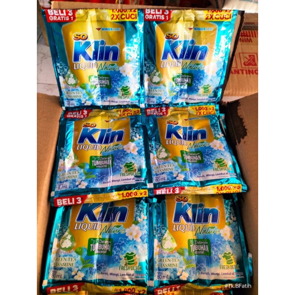 Soklin Deterjen Cair Mild Formula Plant Based 16 Sachet