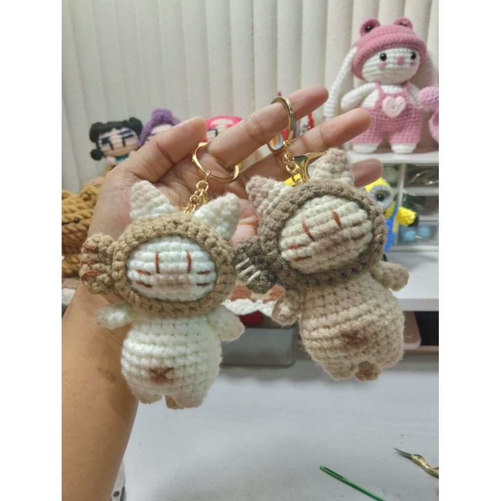 [PREE-ORDER] Boneka Kucing lucu Karakter Taiyaki cat keychain amigurumi ganci rajut kucing taiyaki