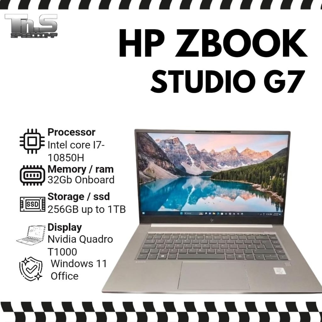 HP ZBOOK STUDIO G7 CORE i7-10850H/ 32GB RAM/ 512GB NVME/ BACKLITE/ QUADRO T1000