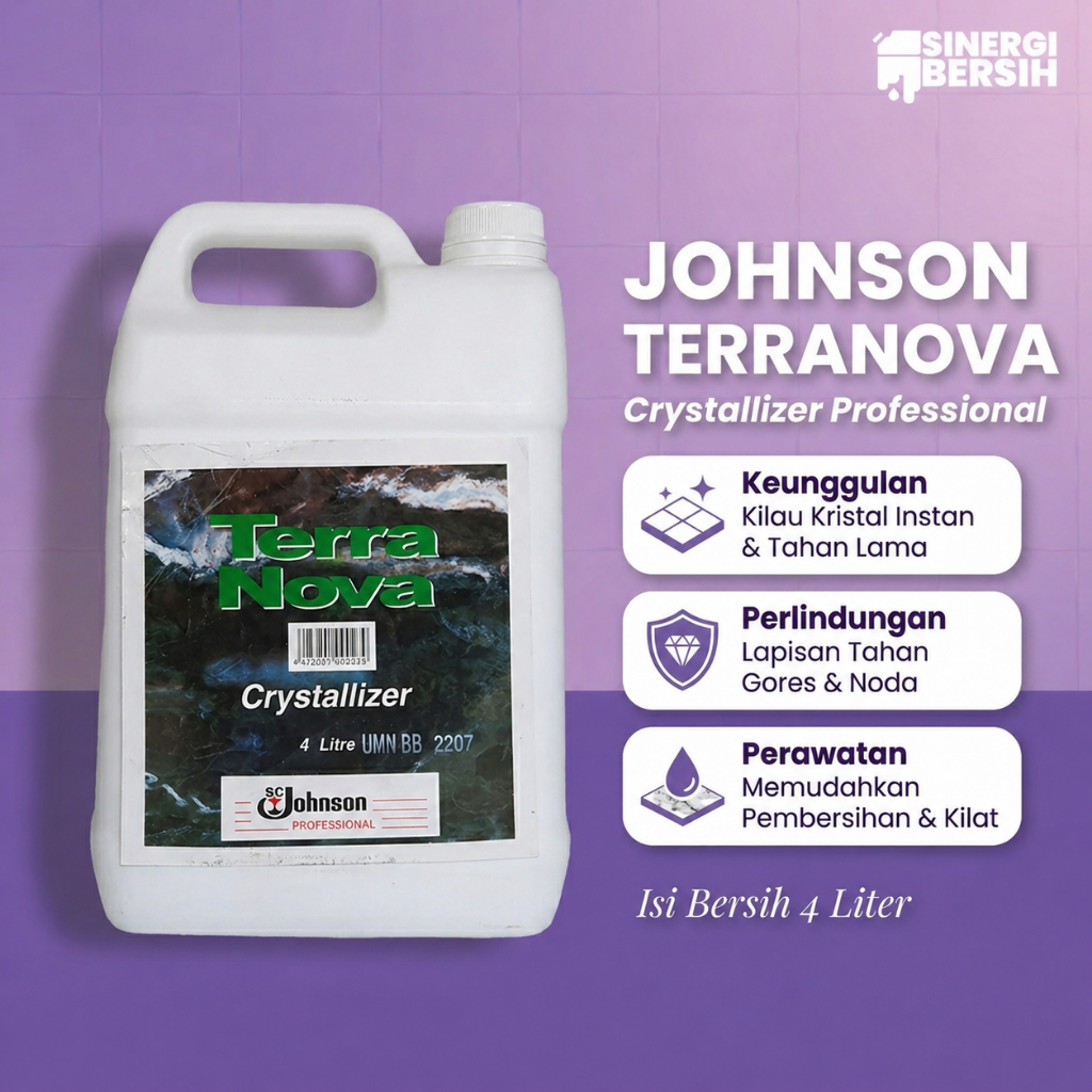 Johnson Terranova 4 Liter - Cairan Kristalisasi Pengkilap Lantai Marmer & Granit