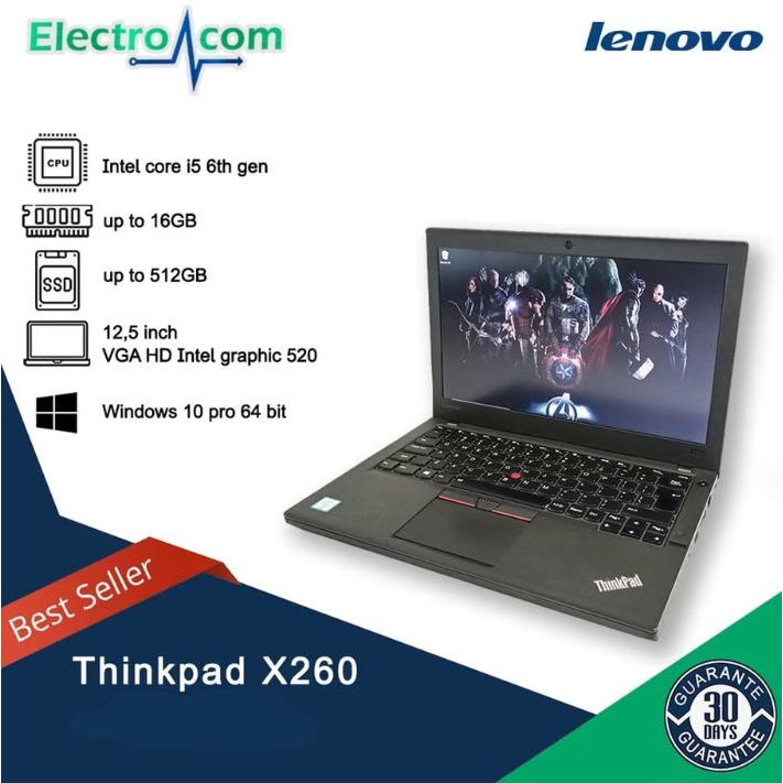 Laptop Lenovo Thinkpad X260 Intel Core i5 Gen6 Ram 16GB SSD 512GB Mulus