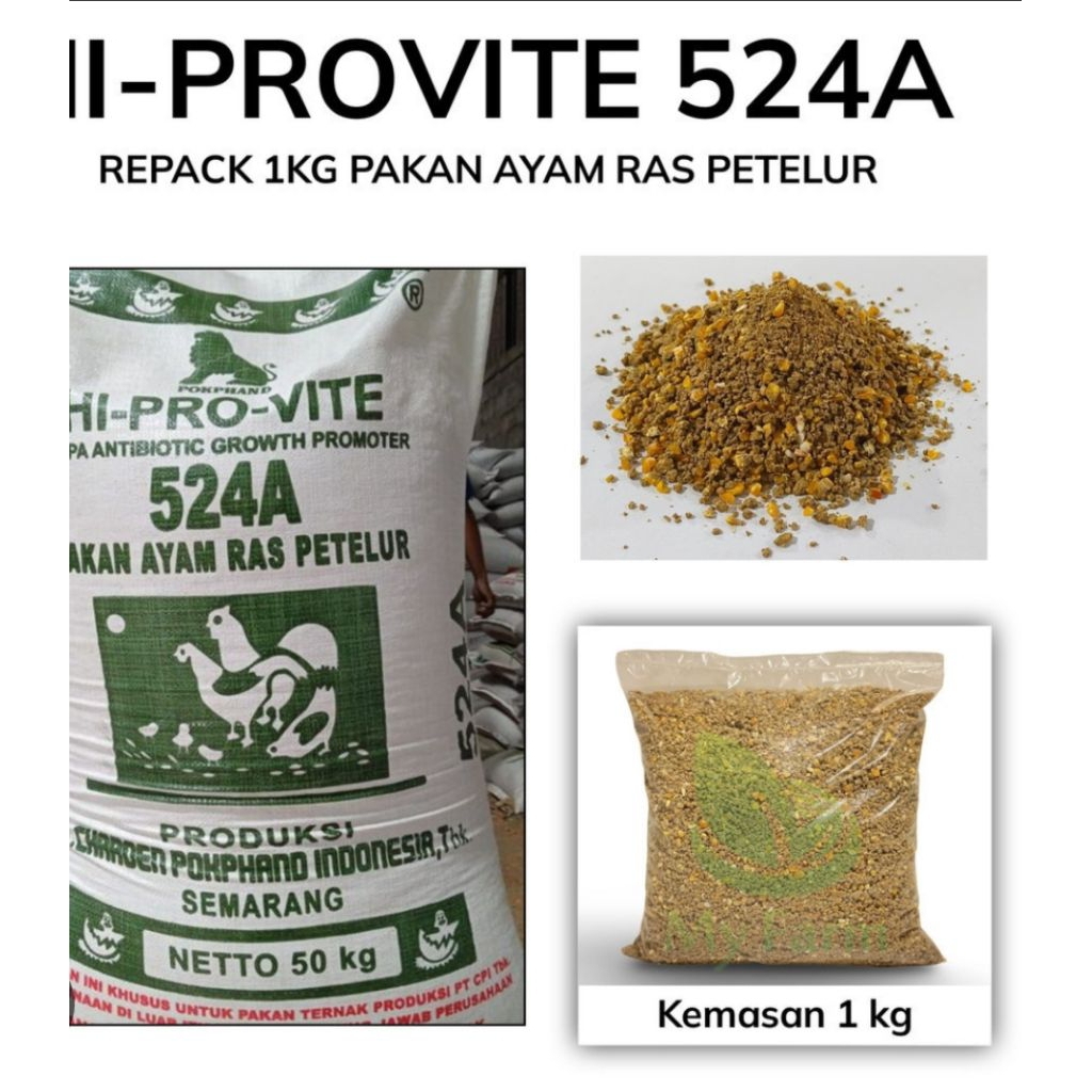 HI - PRO - VITE 524A PAKAN AYAM RAS PETELUR BERAT 50kg/1 KARUNG/1 SAK