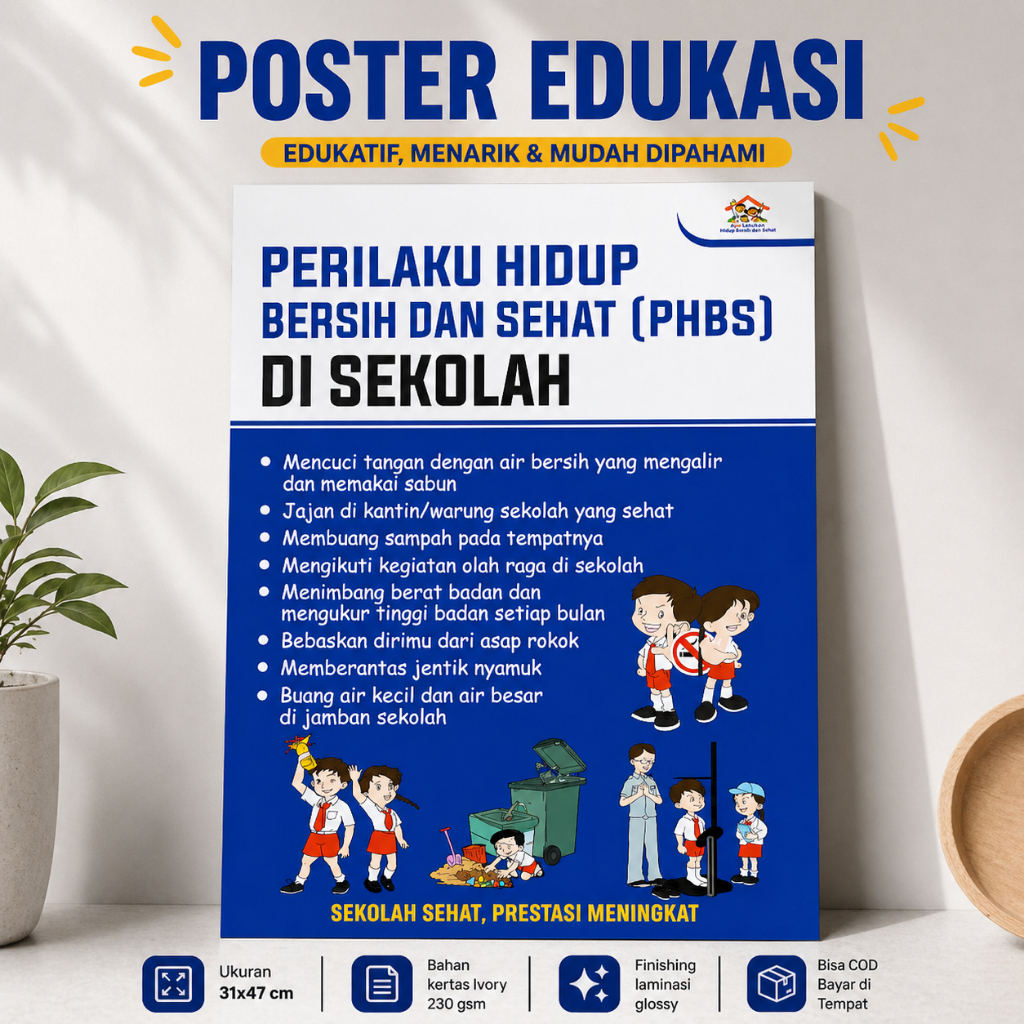 Poster Perilaku Hidup Bersih dan Sehat (PHBS) di Sekolah - PHBS di Sekolah