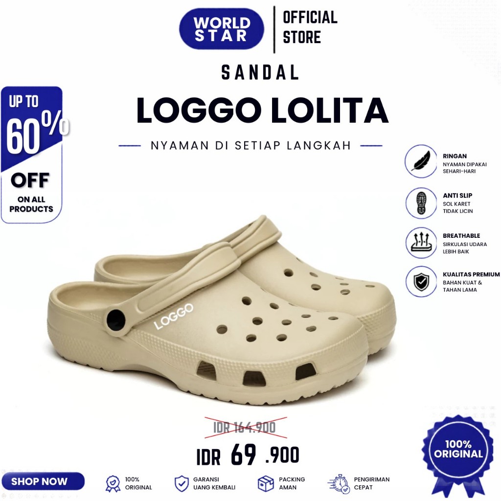 SANDAL LOGGO LOLITA SERIES 100% ORIGINAL || Sandal SERIES size 35-40
