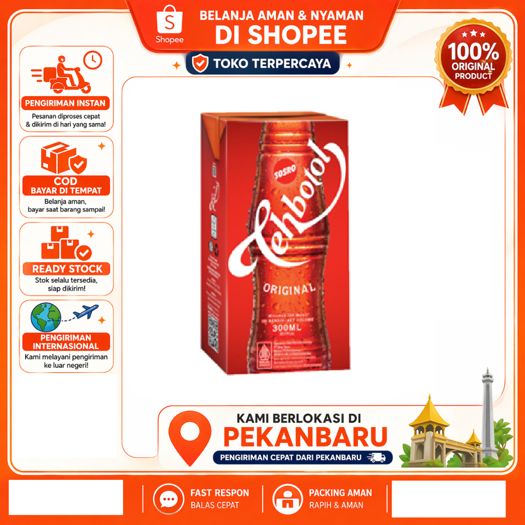 [SDW] pekanbaru/300ml Sosro Teh Botol Original Minuman Teh Melati