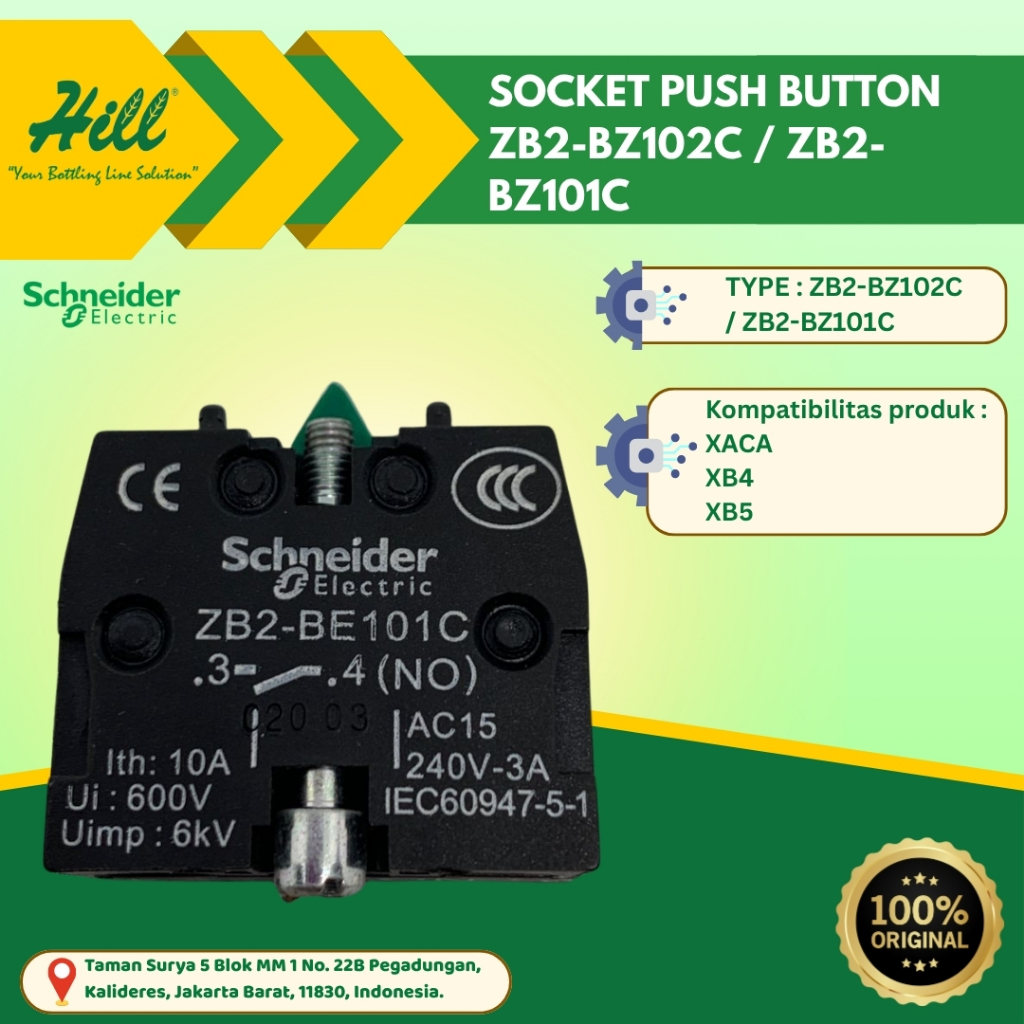[SCHNEIDER] SOCKET PUSH BUTTON ZB2-BZ102C / ZB2-BZ101C