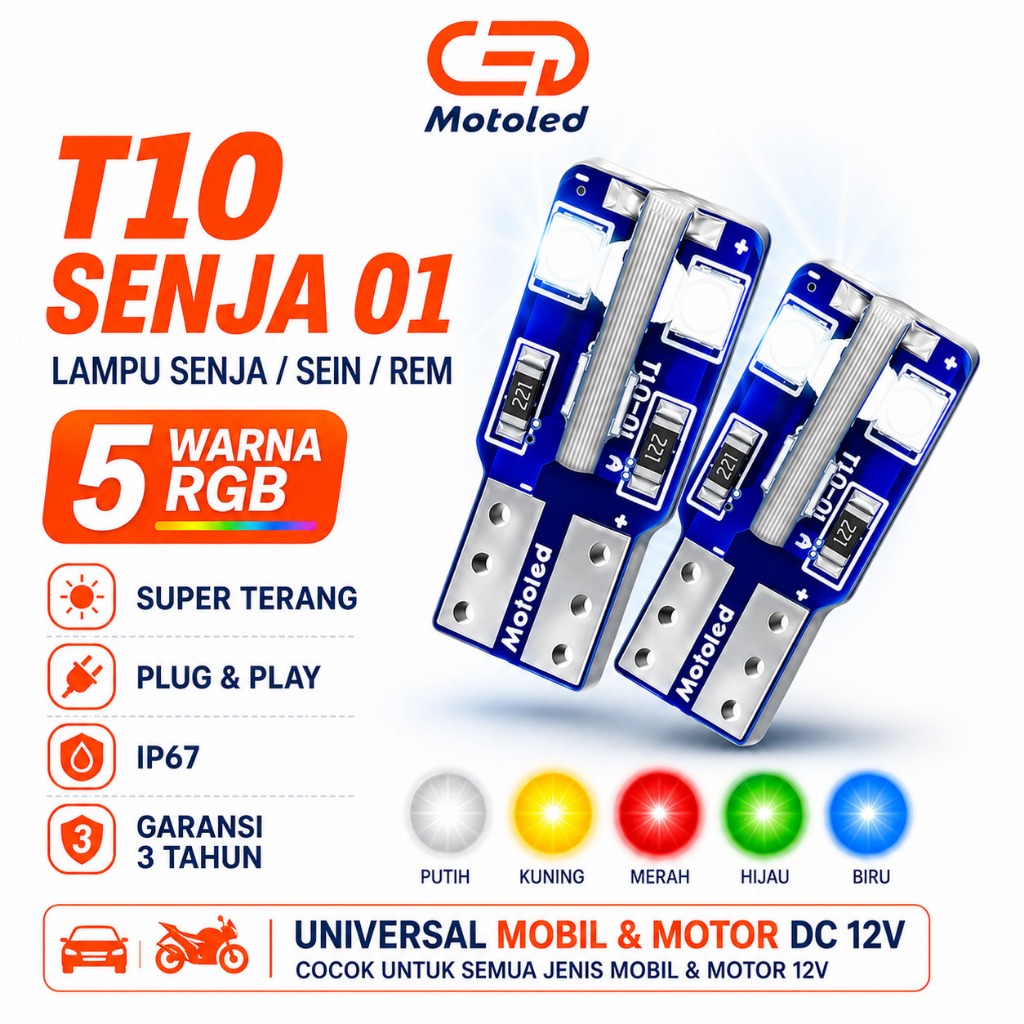 2PCS CED Lampu Senja T10 T15 Motor Mobil Jelly Strobo 12V | Lampu Sein Dekorasi Universal Super Tera