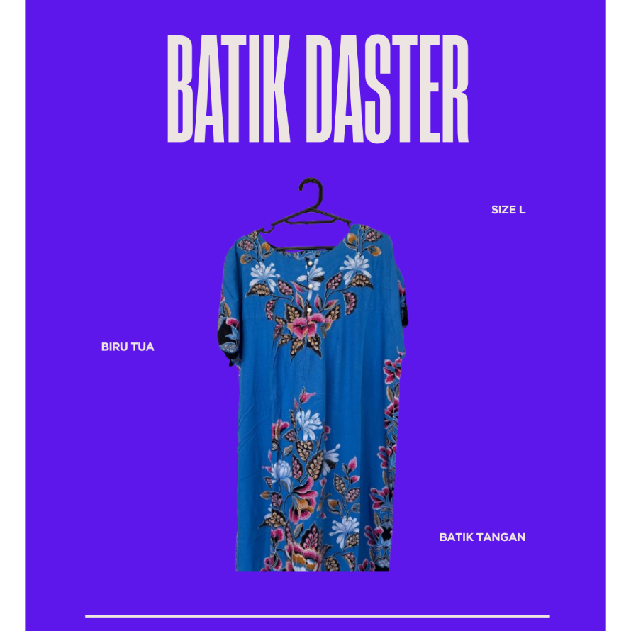 Daster Wanita Batik Kencana Biru Muda