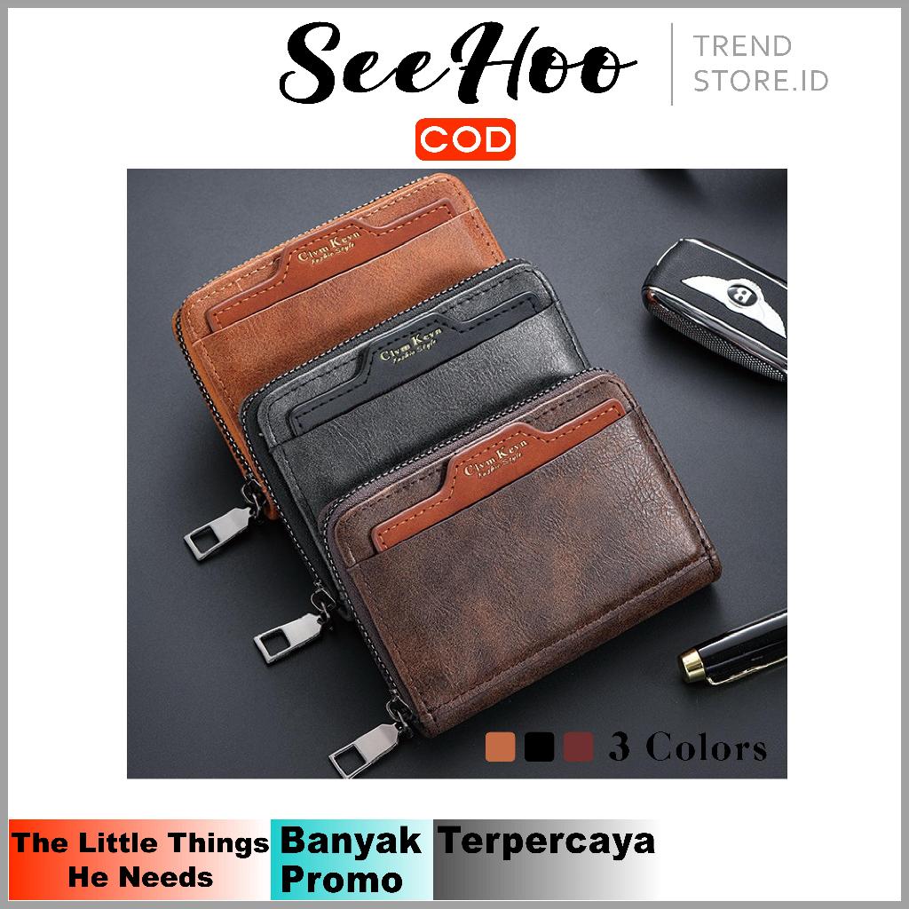 Dompet Pria Panjang Dompet hp dan uang Kulit Gaya Retro Kapasitas Tinggi Dompet Lipat