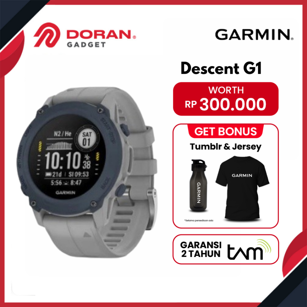 Garmin Descent G1 Slate Grey Diving Watch Divecomp - Garansi Resmi TAM 2 Tahun