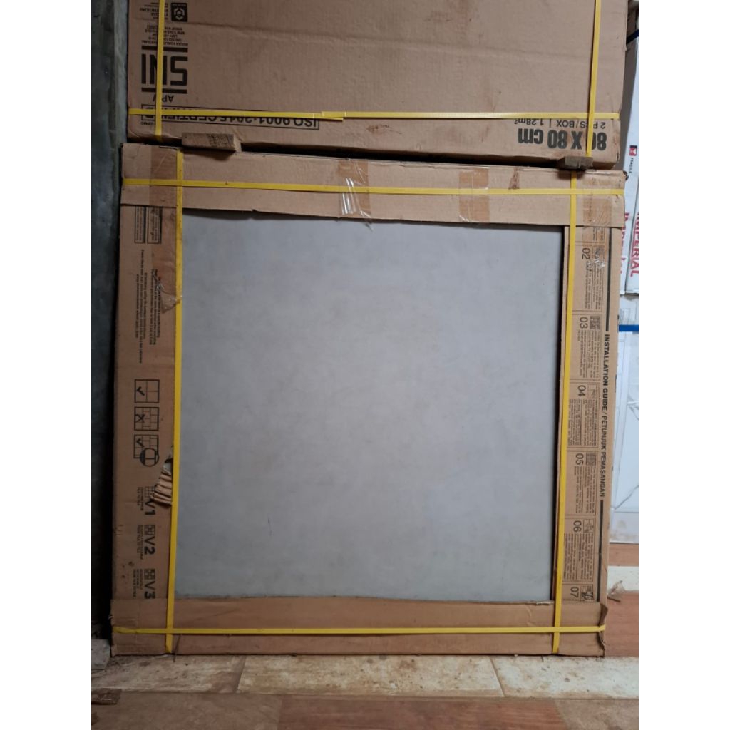 Granit teras carport kasar 80x80 Indogress cemento grey matte
