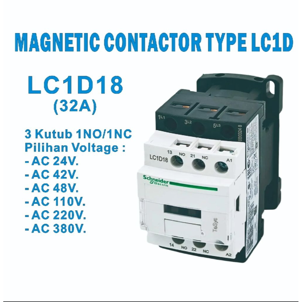 Contactor LC1D18 3phase 32A