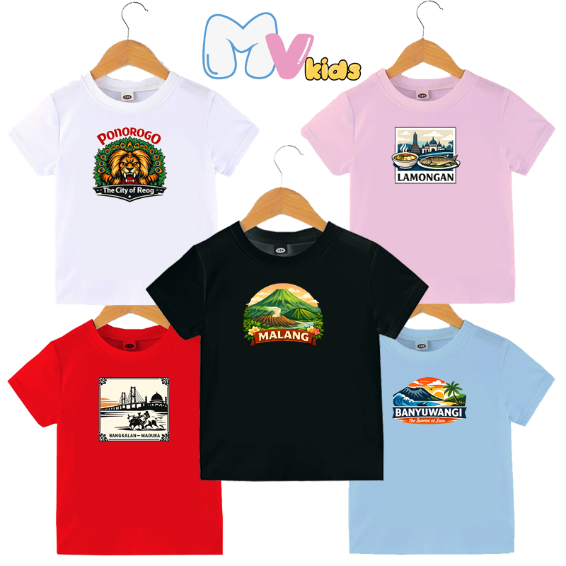 Baju Kaos Oblong Anak Anak Kaos Oleh Oleh Souvenir Kota Surabaya Madura Malang Banyuwangi Lamongan