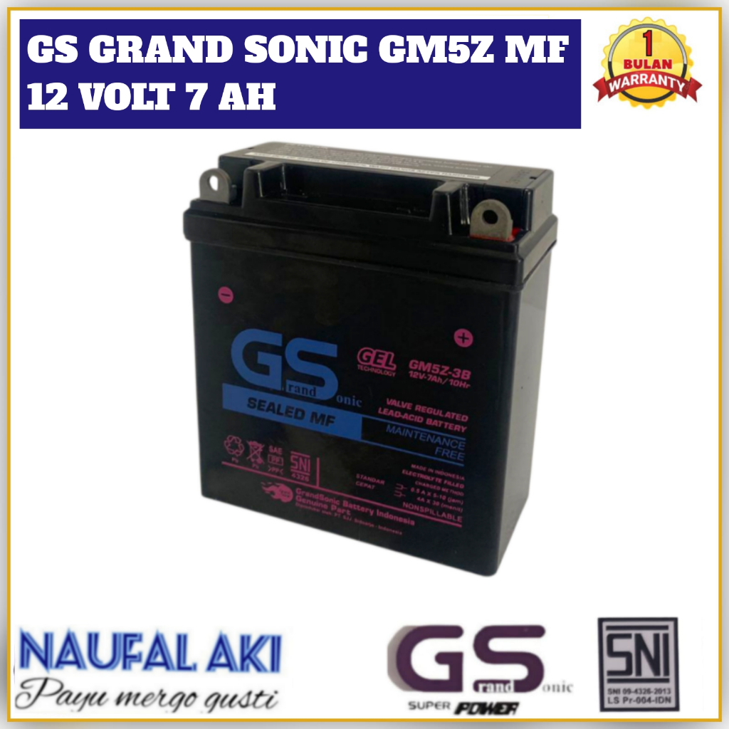 Aki Motor Yamaha Vega R GS GS GoldStar GM5 3B Aki Kering Langsung Pasang