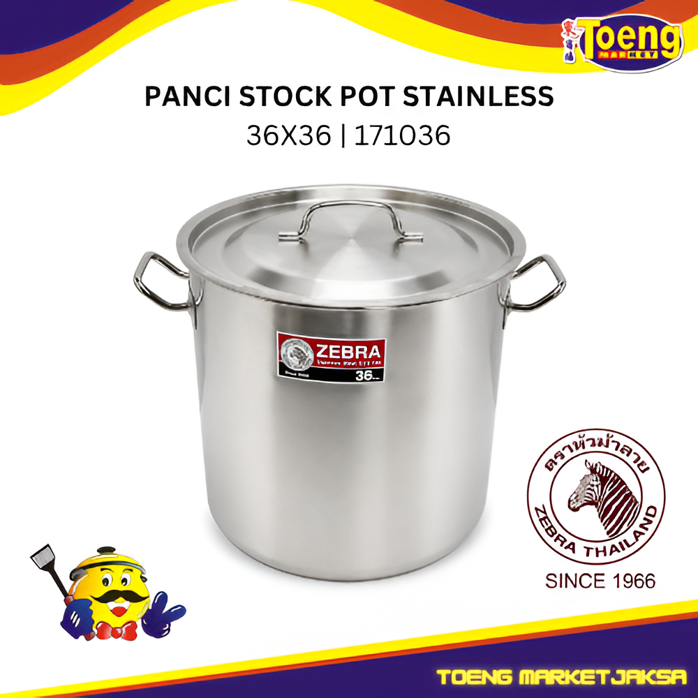 Panci Stock Pot Stainless SUS 304 - STOCK POT S/S 36X36 171036 ZEBRA