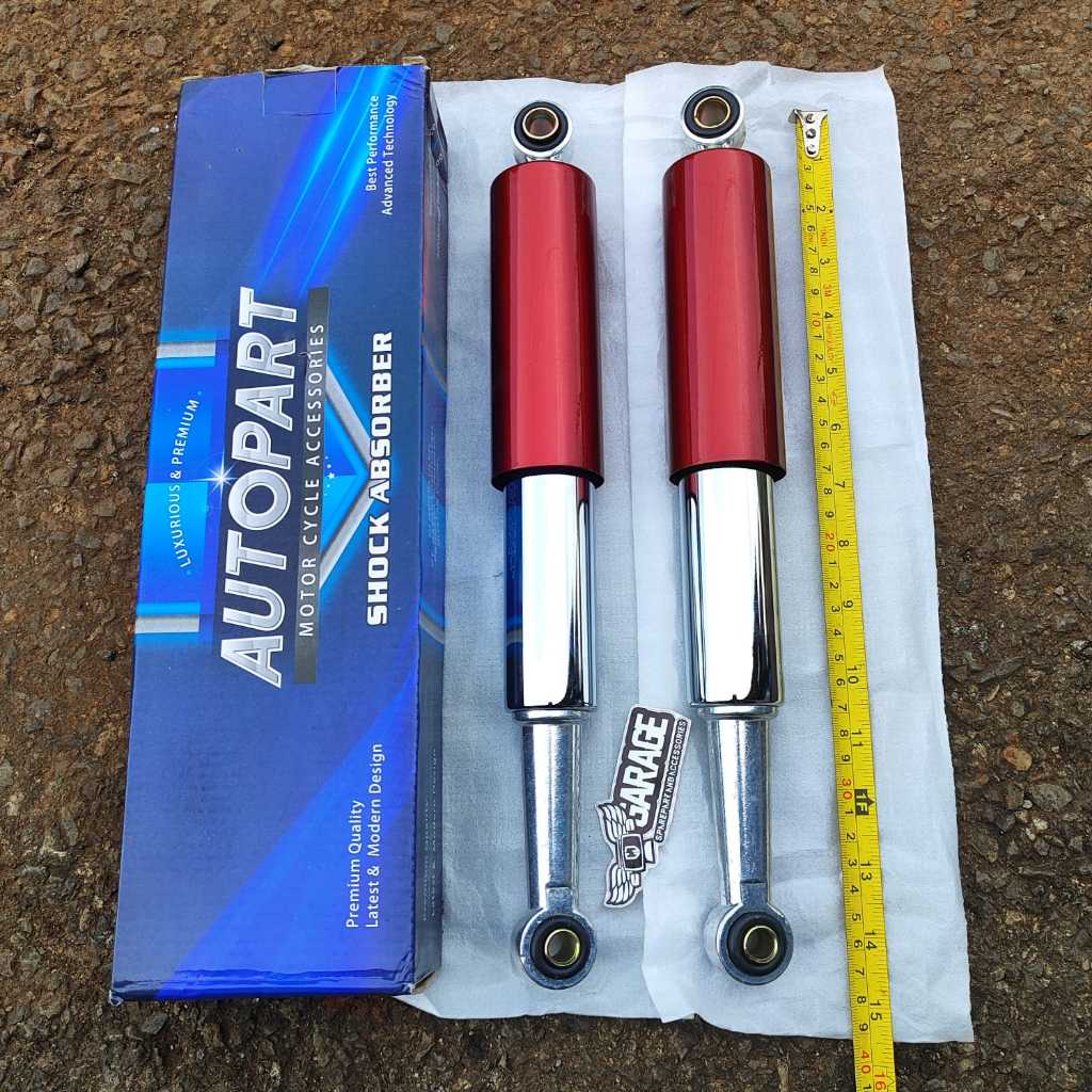 Shock belakang honda c70 Shockbreker bekjul onyo C 70 Supercup astrea 800 Merah Crome 340mm PANJANG