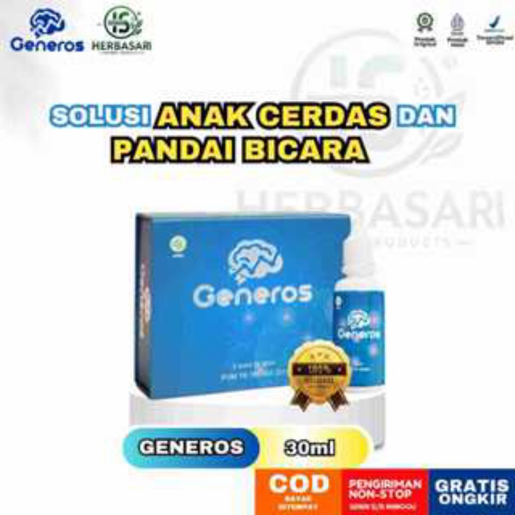 Generos Speech Delay 1 BOX Isi 2 Botol Vitamin Nutrisi Untuk Kecerdasan Otak Anak Dan Mengatasi Tela