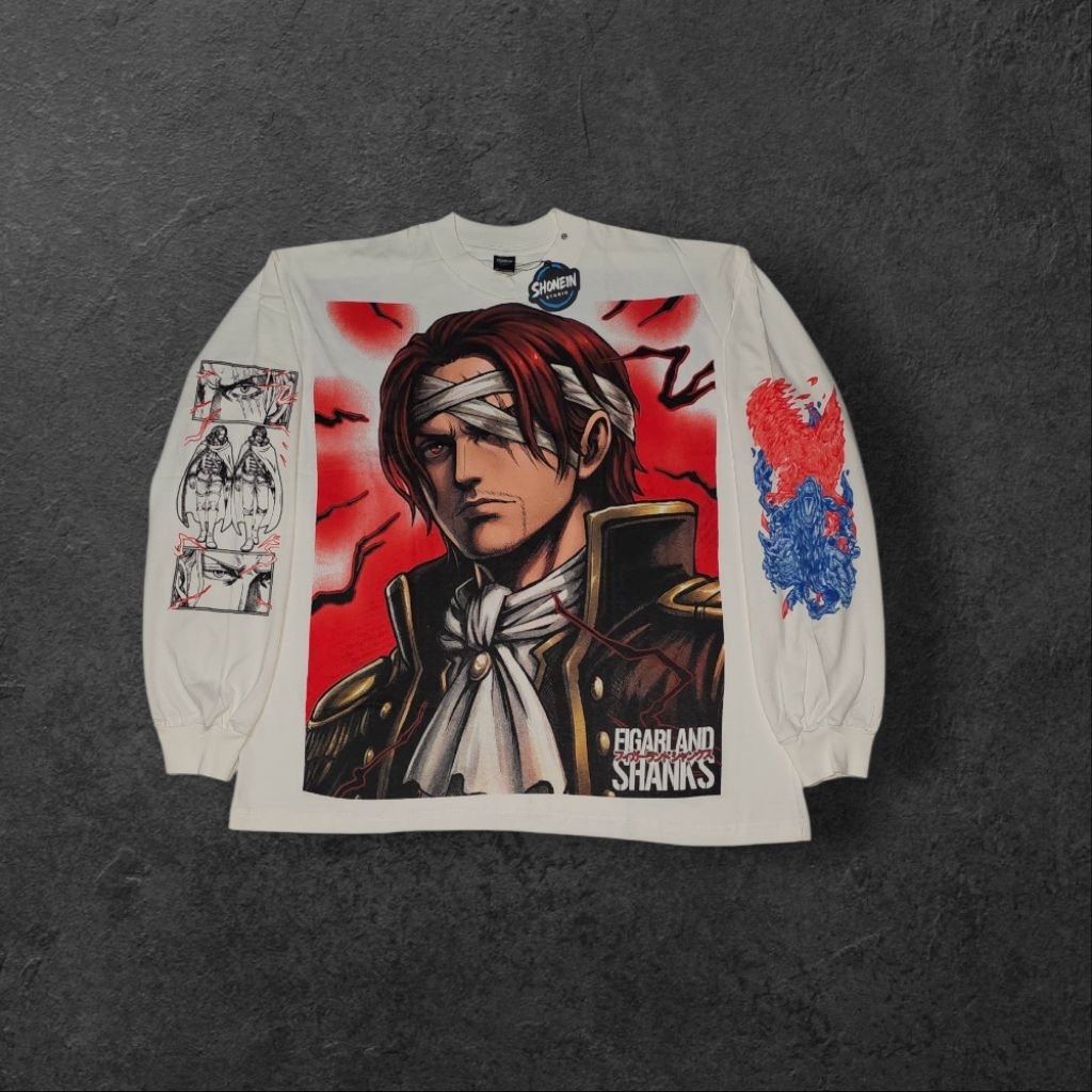 Kaos Bootleg Anime One Piece - Shanks & Shamrock