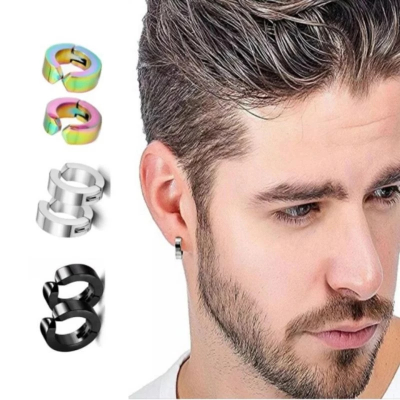 Anting Jepit Korean style Anti luntur Anting Jepit Titanium Pria Keren