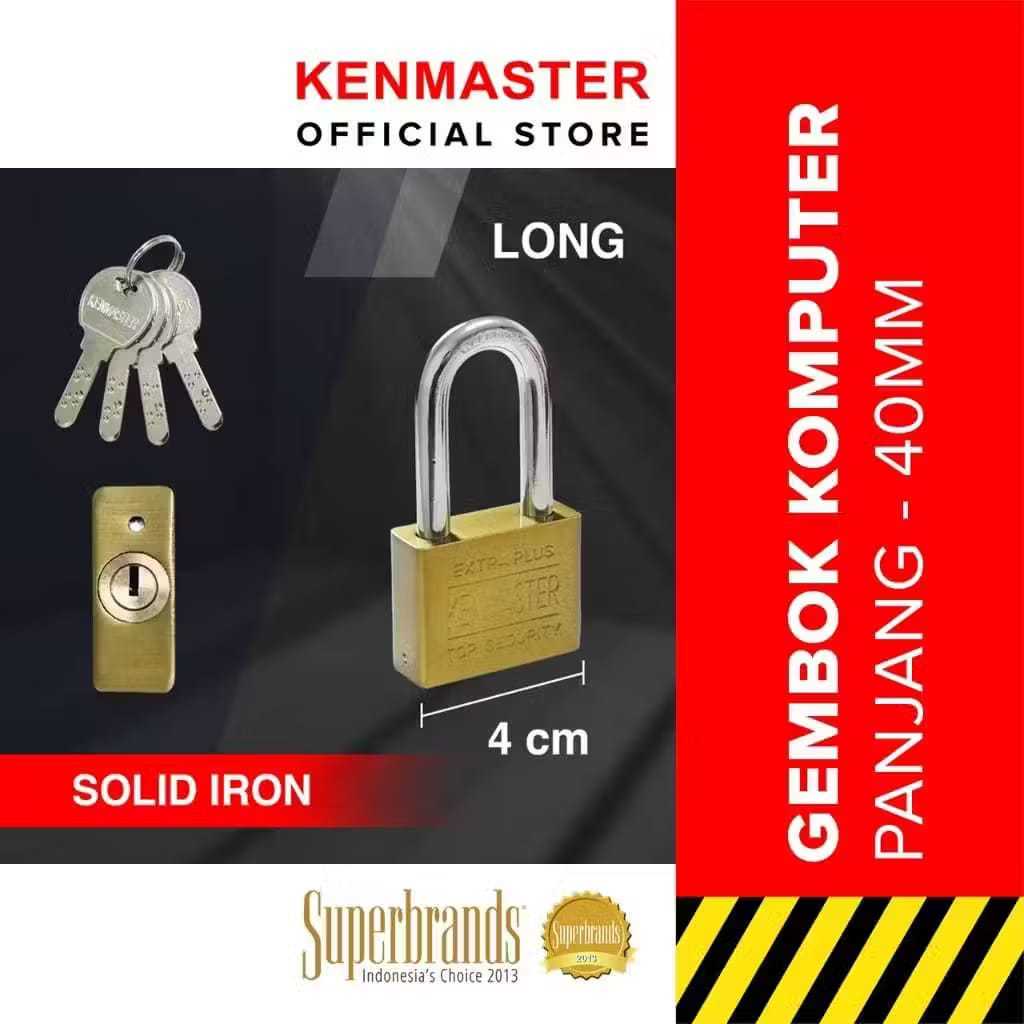 Kenmaster Gembok Komputer Panjang 40MM CK-40L KEY L / Gembok Komputer Key Kuning / Gembok Leher Panj