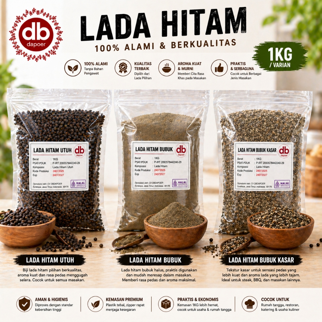 Lada Hitam Bubuk Original Lada Hitam Biji Lada Hitam Bubuk Kasar