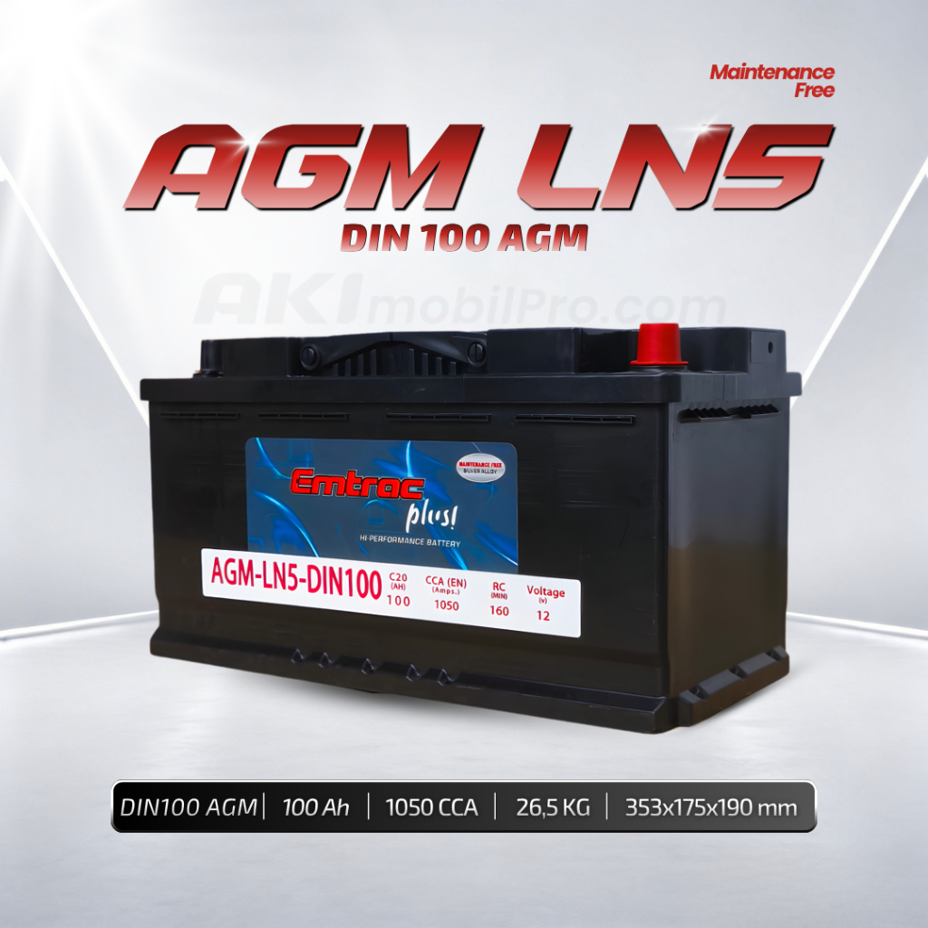 Aki Mobil Mercedes Benz Sprinter, S500, S600, S400, S450, GL450, GL50, GLE400 | EMTRAC PLUS MF AGM L