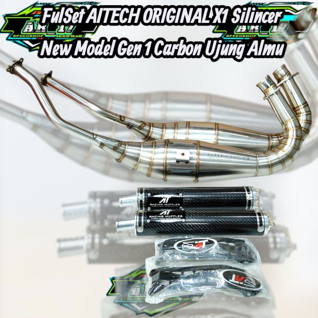 TERMURAH Knalpot Aitech ORIGINAL Carbon karbon Gen1 Gen Asli Fulset Stainles Ninja RR R SS model Typ