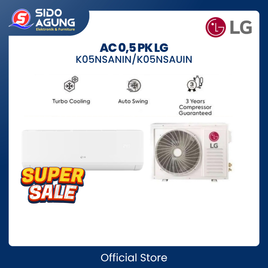 AC 0,5 PK LG K05NSANIN/K05NSAUIN || TURBO COLLING || DUAL SWING