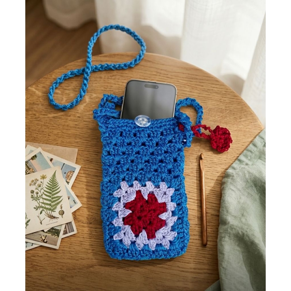 Pouch Rajut HP Handmade | Tas Mini Rajut Multifungsi Lucu