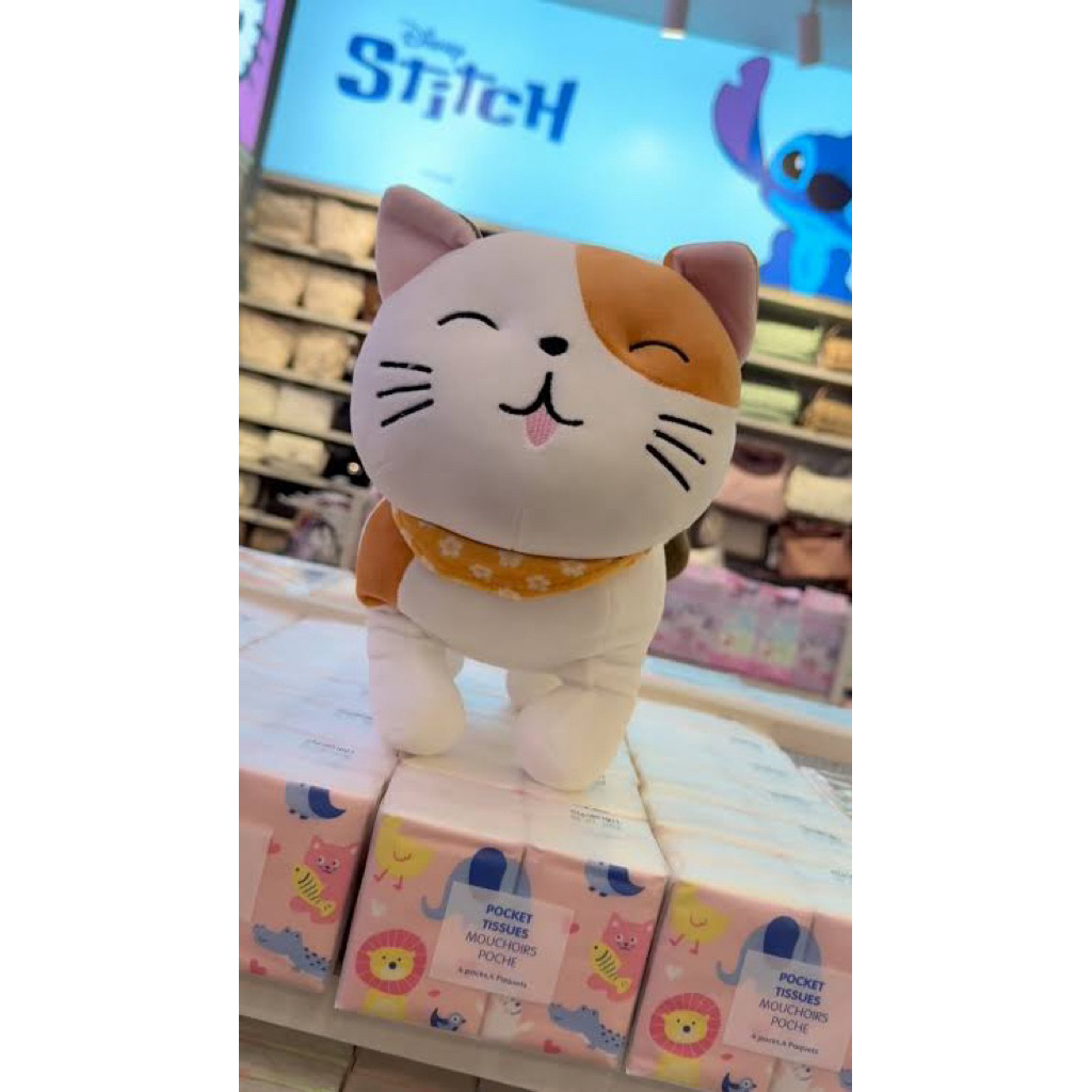 Miniso Cute Cat Standing plush Toy / mainan anak boneka kucing