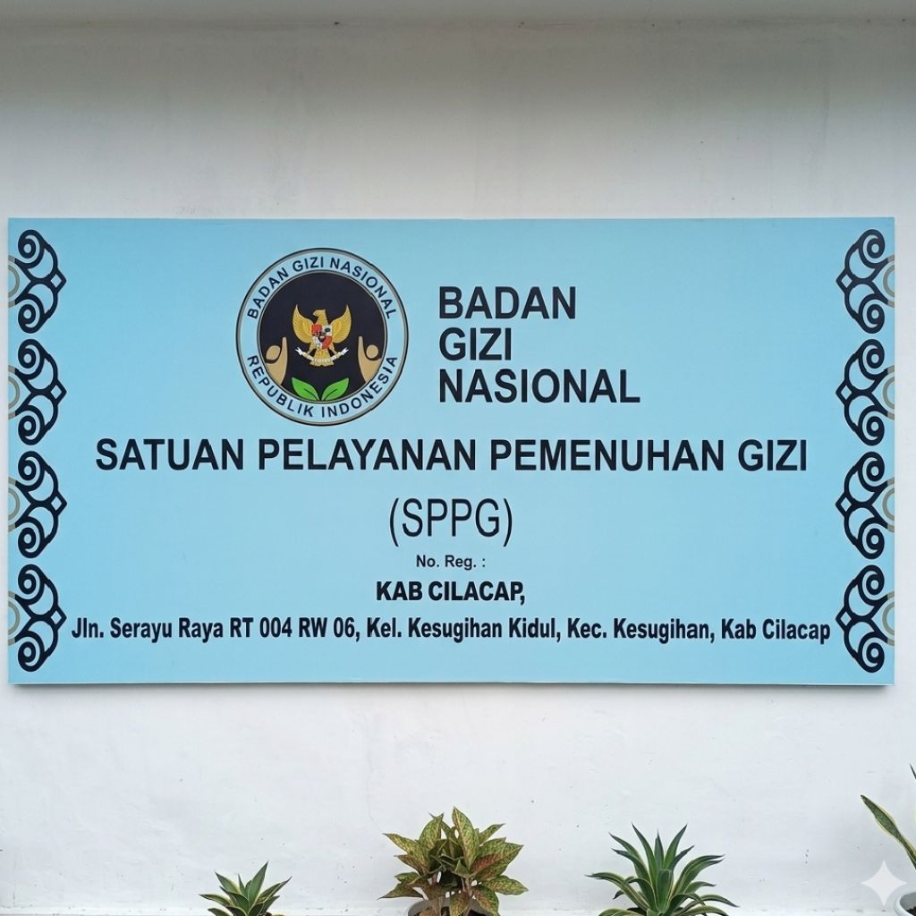 PLANG PAPAN NAMA UTAMA SPPG BUKAN NAMA RUANGAN - MBG BADAN GIZI NASIONAL MEWAH ELEGAN BAHAN AKRILIK