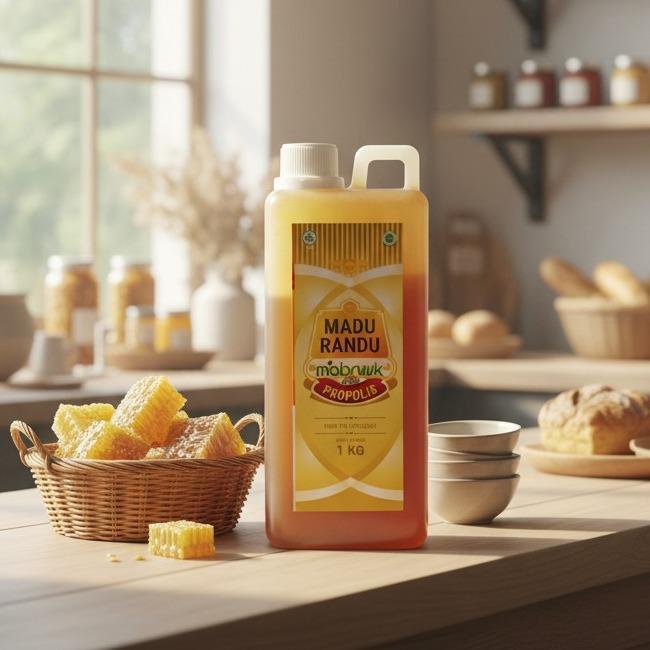 Kemasan terbaru Madu Randu Propolis Mabruuk 1 kg Madu Randu plus Propolis
