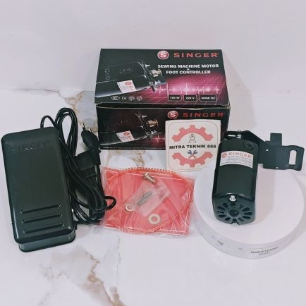 Dinamo + Pedal komplit untuk mesin jahit singer hitam / butterfly jadul merk SINGER 100 Watt
