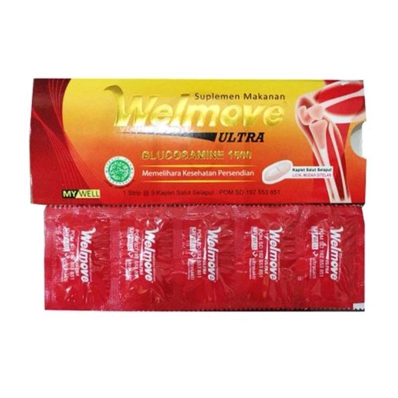 Welmove Ultra 5 Kaplet - Suplemen Sendi Glucosamine 1500mg, Membantu Meredakan Nyeri Sendi