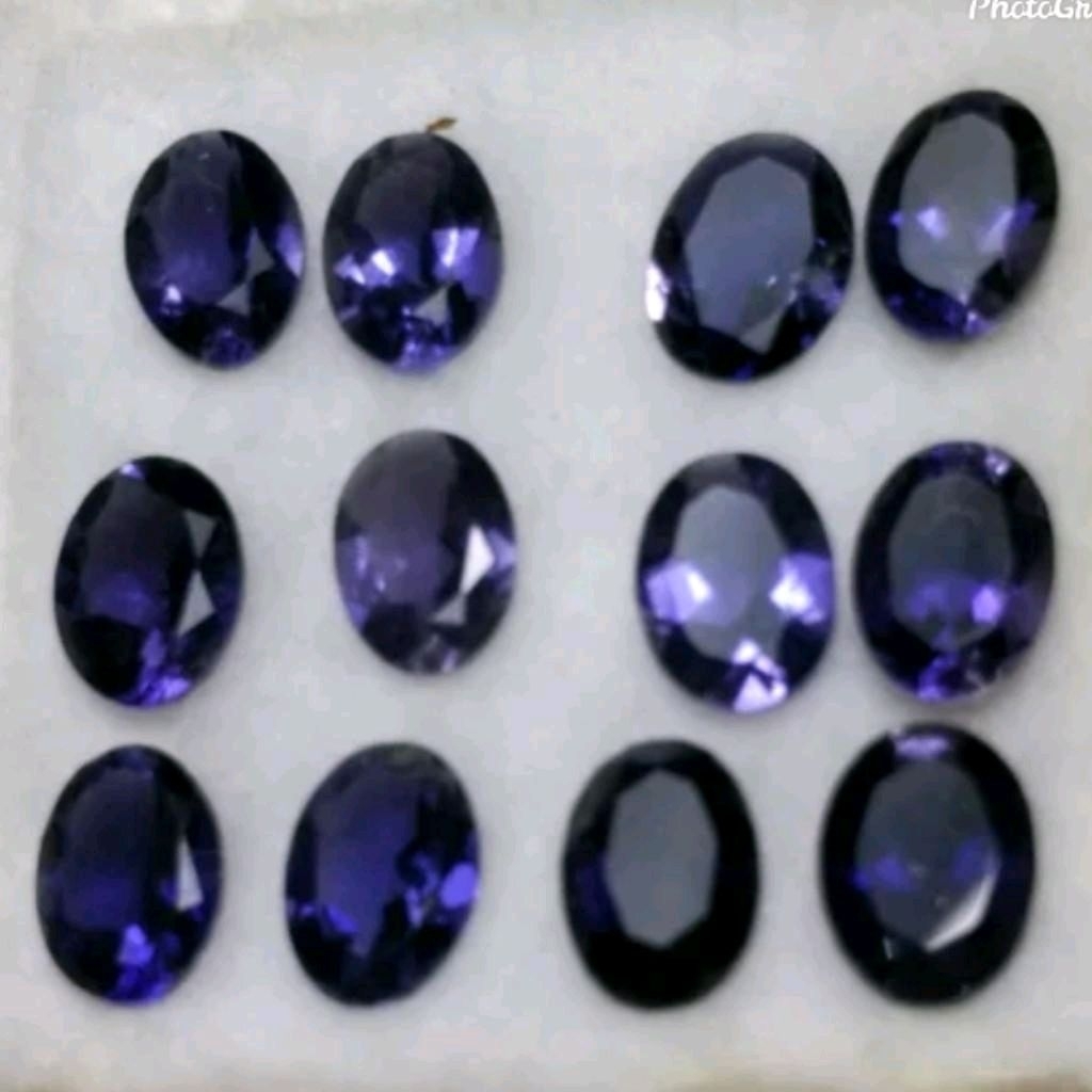 natural iolite oval 12pcs natural batu iolite